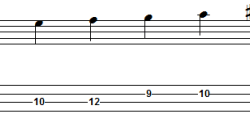 E harmonic minor scale bass clef