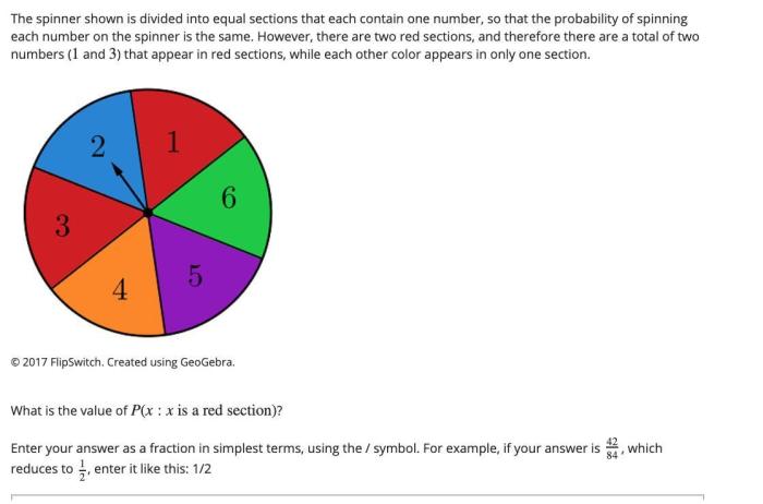 Probability spun each two spinners below spin once total will if