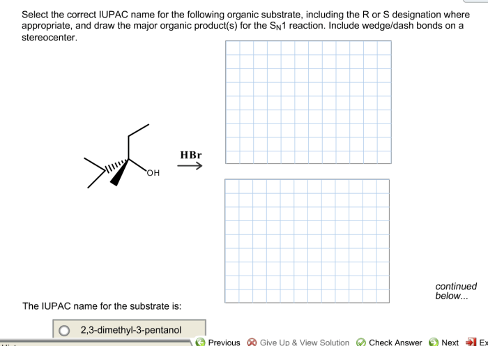 Select the correct iupac name for the following organic substrate