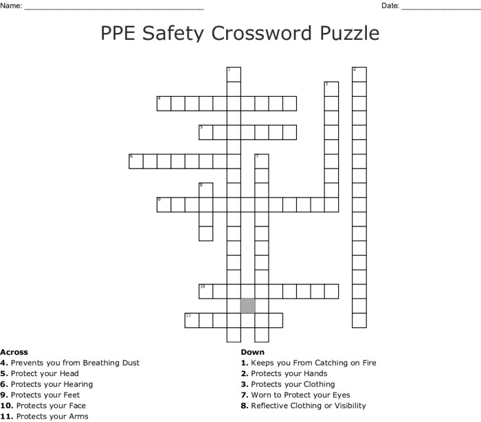 Laboratory safety crossword puzzle answers