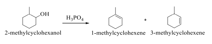 Dehydration methylcyclohexanol mechanism